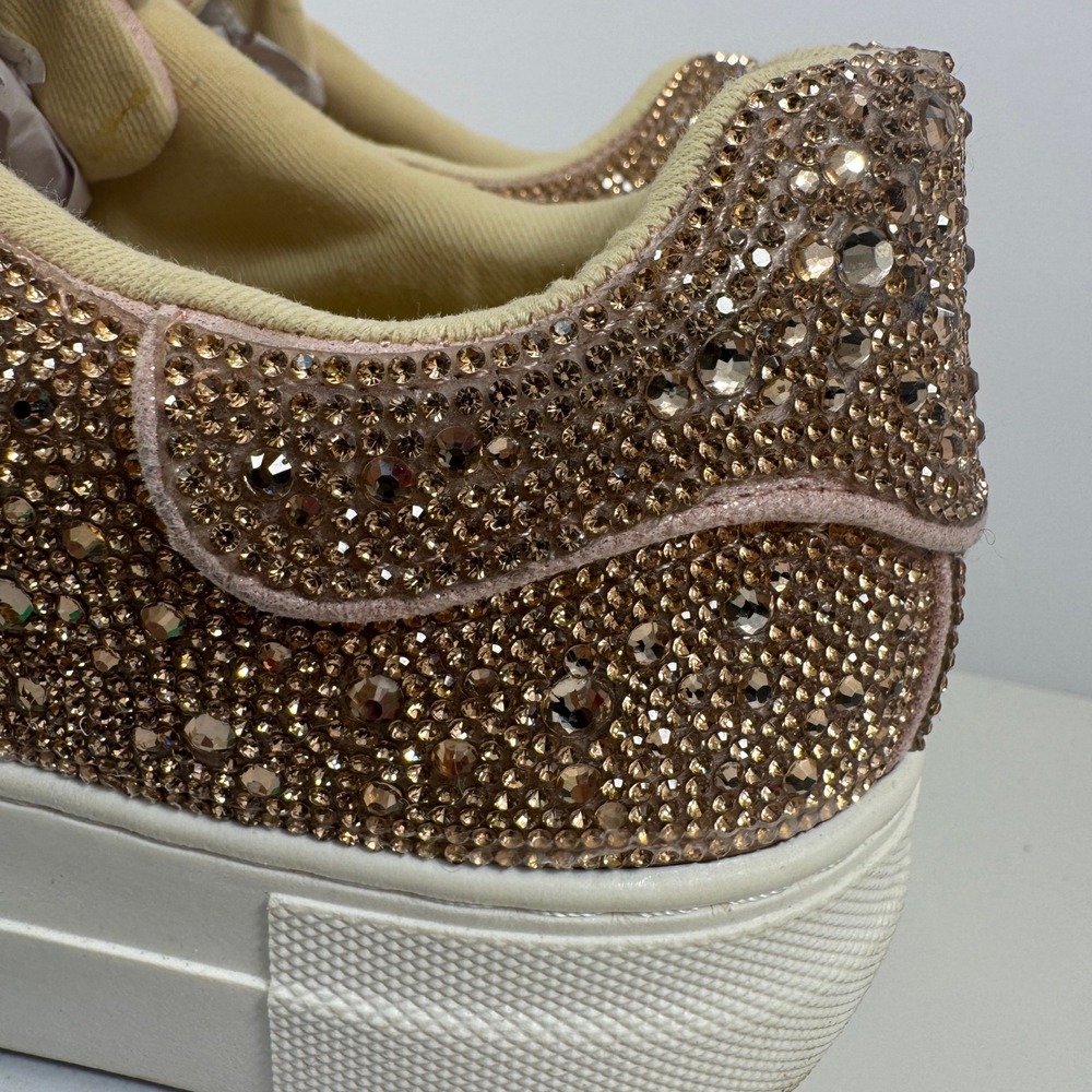 Betsey Johnson Women Sneakers Rhinestone Sparkle Casual Gold Platform 8M - Picture 11 of 15